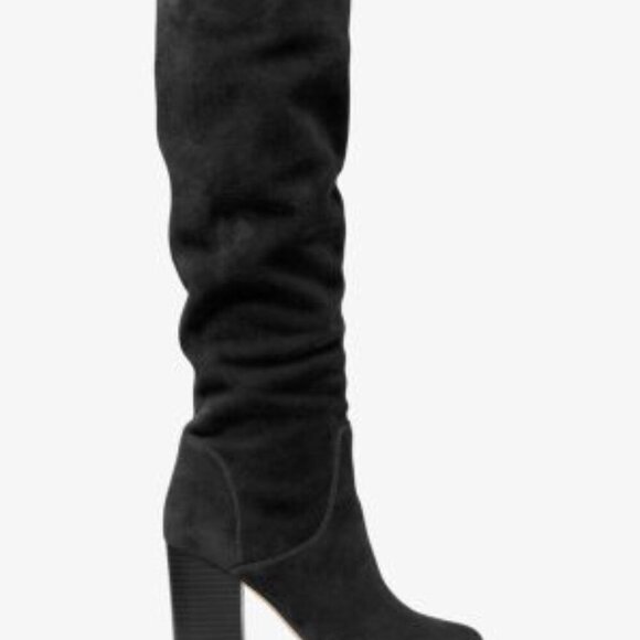 NIB Michael Kors Suede Leigh Black Boots 10 - Picture 9 of 10